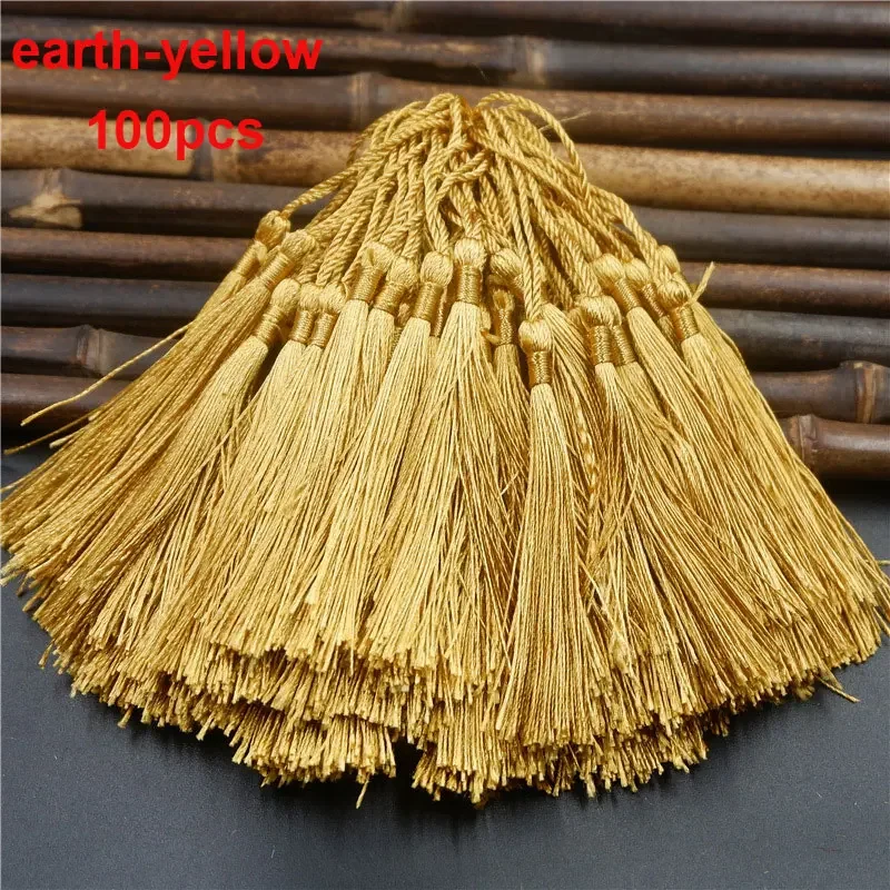 100 Uds. Borlas para marcapáginas, borlas artesanales suaves hechas a mano sedosas con bucles para manualidades DIY, marcapáginas para hacer joyas