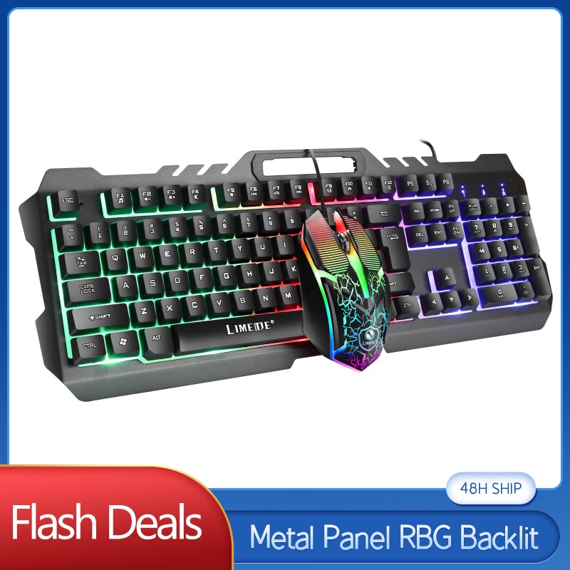 Computer Multimedia Keyboard And Mouse Set Gaming Mechanical Feeling Wired Keyboards Backlit Mouse Keyboard With Phone Holder