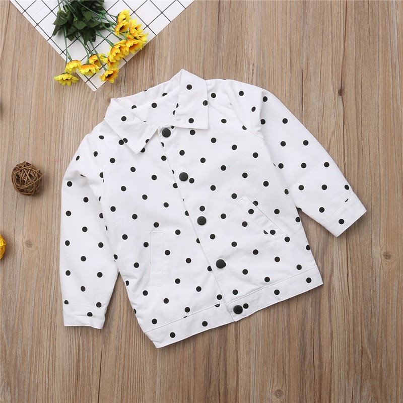 3-7Y Toddler Kids Baby Girls Boys Polka Dot Tops Outerwear Coat Rainbow Jacket Autumn Winter Clothes