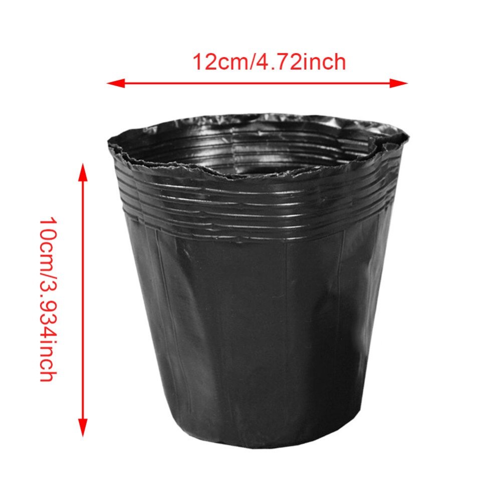 Maceta de plástico para maceta de vivero, bolsa de siembra para planta para jardín doméstico, maceta para vivero de flores, 100 Uds.: 12x10cm