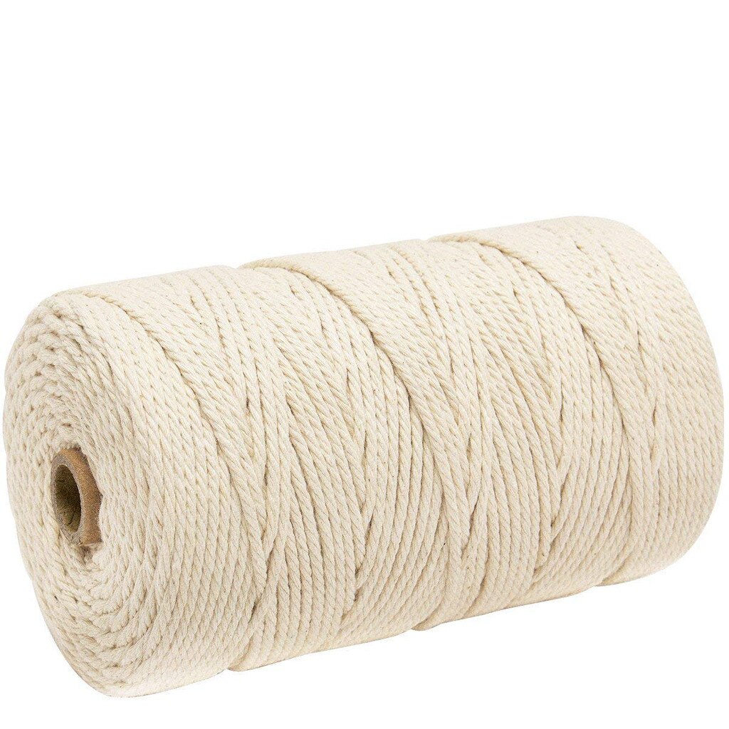 3Mm X 200M Natuurlijke Handgemaakte Katoenen Koord Macrame Garen Touw Diy Muur Opknoping Plant Hanger Craft string Breien #5 #40: Default Title