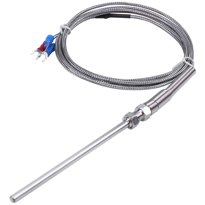 Steel Temperature Probe Pt100 RTD Sensor Cable 2M 98 mm 3 Wires -50 ~ 400 Celsius: Default Title