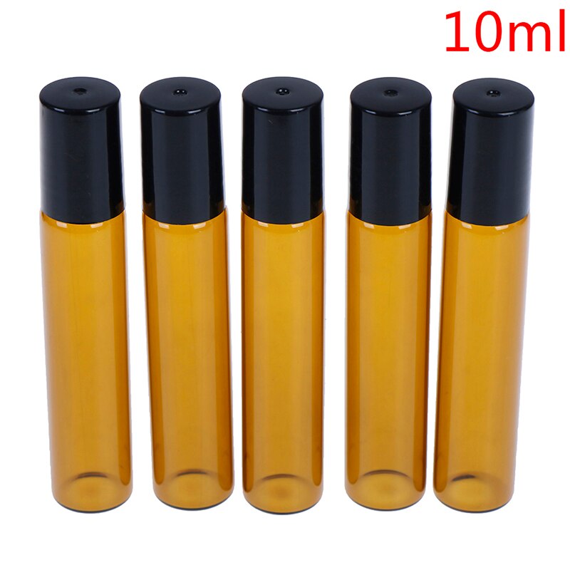 2/5/10 sztuk pusty stal nierdzewna metal bursztyn szkło olejek butelka typu rolka-na fiolki z kulką robić aromaterapii perfum: C2