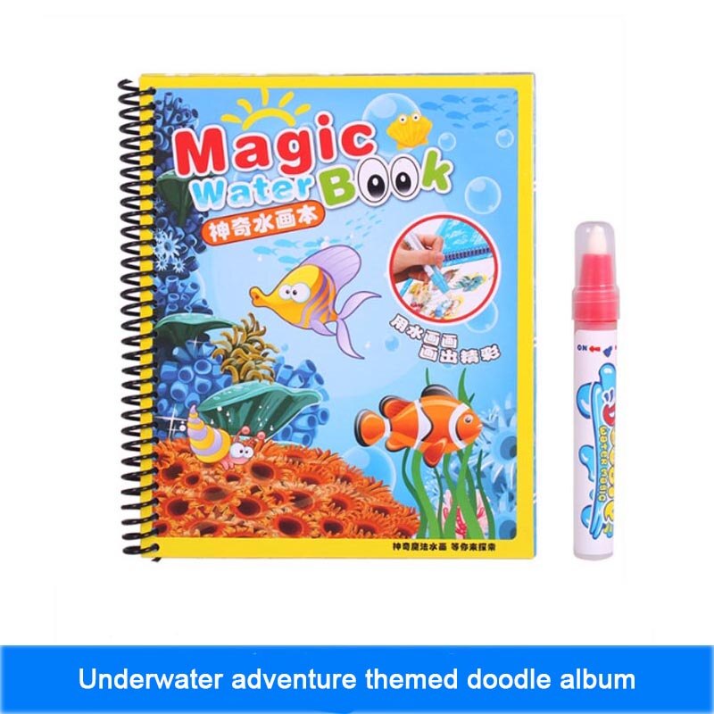 Disegno Album Giocattoli Del Fumetto Vernice Learning Libro Libro di Doodle Album di Pittura Acqua Riciclabile Colorazione Notebook Ricaricabile Penna Cartone