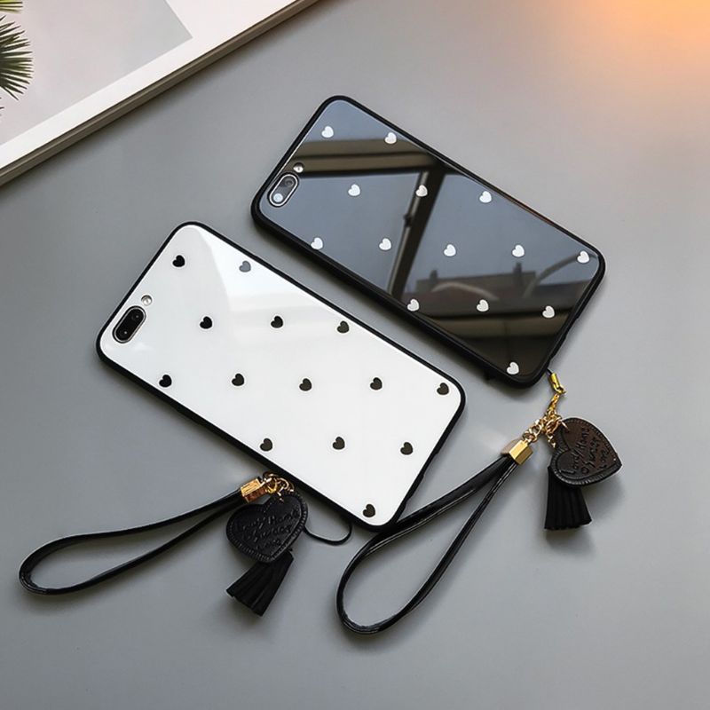 Love-cordón de muñeca con borlas y corazón para teléfono móvil, pulsera con cordón para iPhone 7, 8X6, Samsung, Xiaomi, cámara, USB, unidades Flash, llaveros