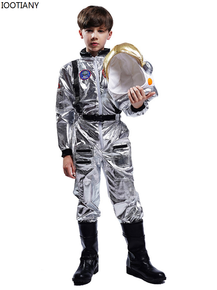 Costume da astronauta per bambini, gioco di ruolo, costume da astronauta per halloween, tuta intera, costume da astronauta per ragazzi, set per spettacoli teatrali e feste di carnevale