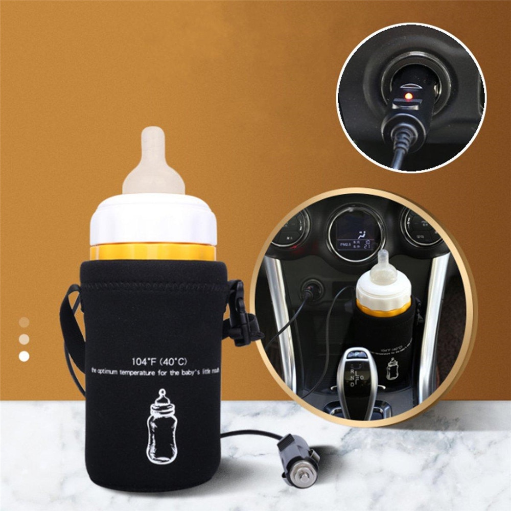 Isolatie Zakken Fles Voeden Auto Babyflessenwarmer Heater + Car Charge Cable Voedsel Melk Water Drink Cup Reizen Voeden snel