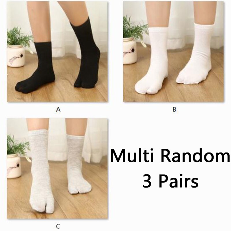 3 Paren/partij Japanse Stijl Tabi Kniekousen Katoen Mannen Vrouwen Goede Katoen Deodorant Ademend Aparte Kimono Flip Floptwo Vingers: D multi color random
