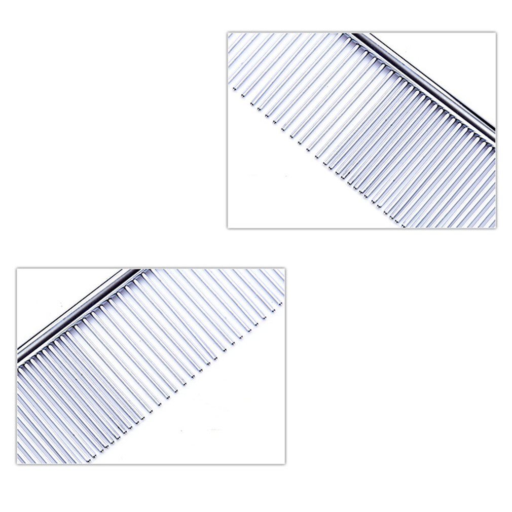 Grooming Comb Stainless Steel Dog Cat Grooming Comb Row Teeth Needle Hair Trimmer Grooming Comb Medium Teeth Grooming CombM