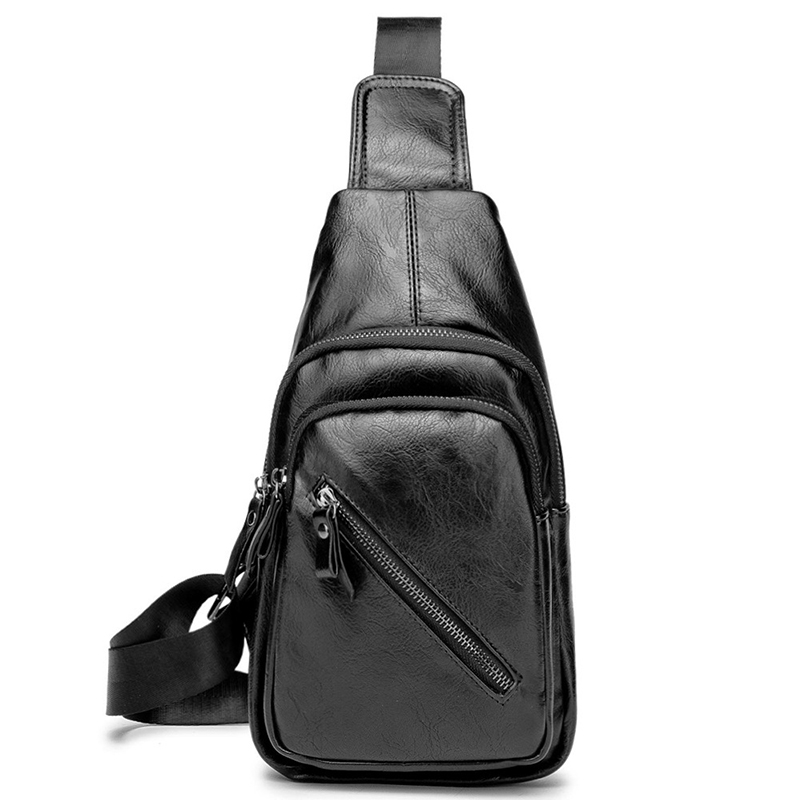 Luxe Pu Leer Borst Tas Voor Mannen Casual Mode Cross Body Bags Unisex Korte Trip Schouder Messenger Bags Borst Pakken mannelijke: Default Title