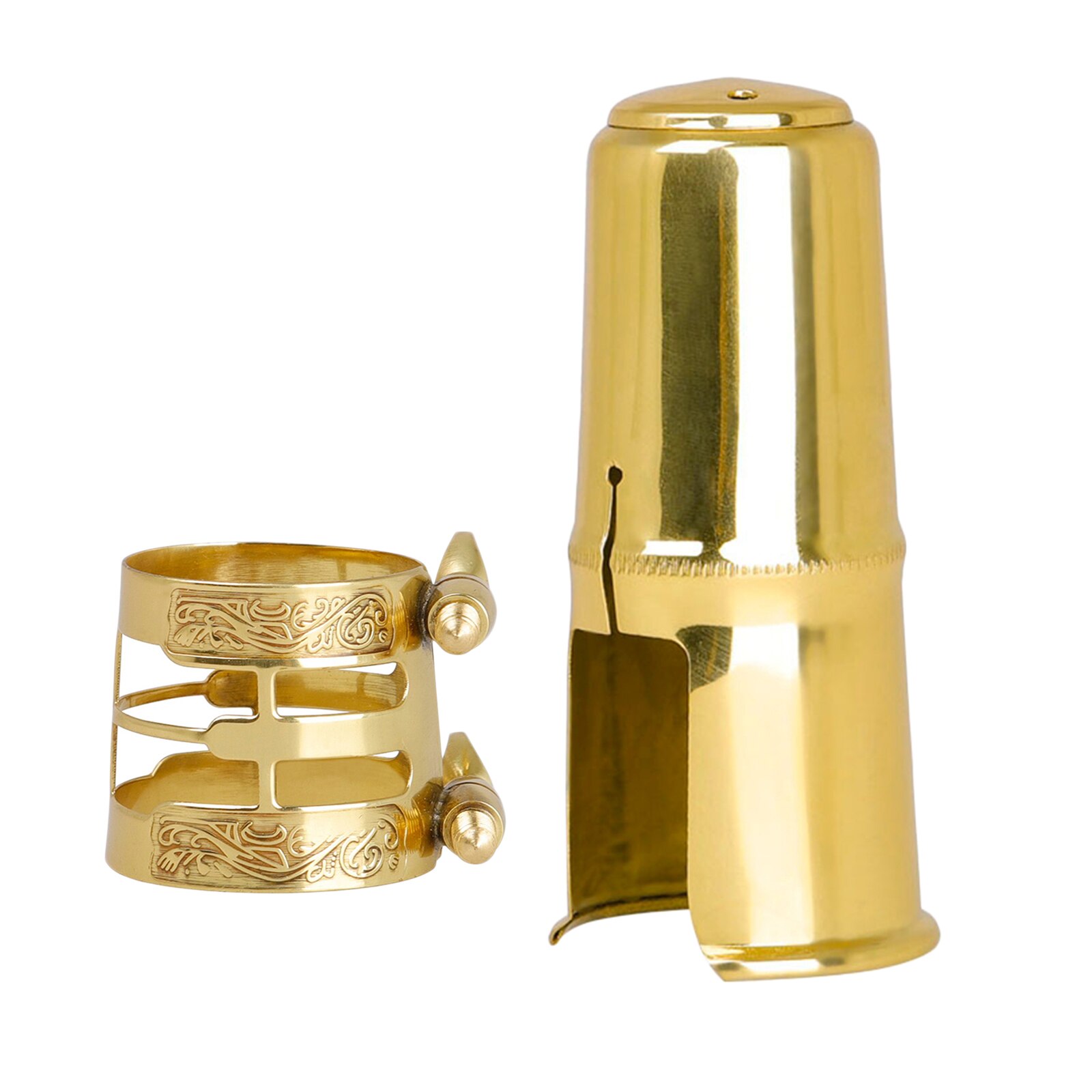 Solid Brass Alto Saxophone Mouthpiece Cap Cover Ligature Kit