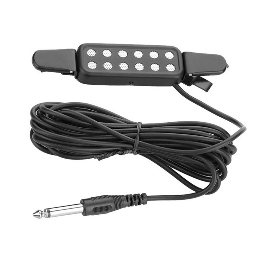 12 Hole Clip On Sound Pickup Microphone Wire Amplifier Speaker For Acoustic Electric Guitar Transducer Guitar Accessories