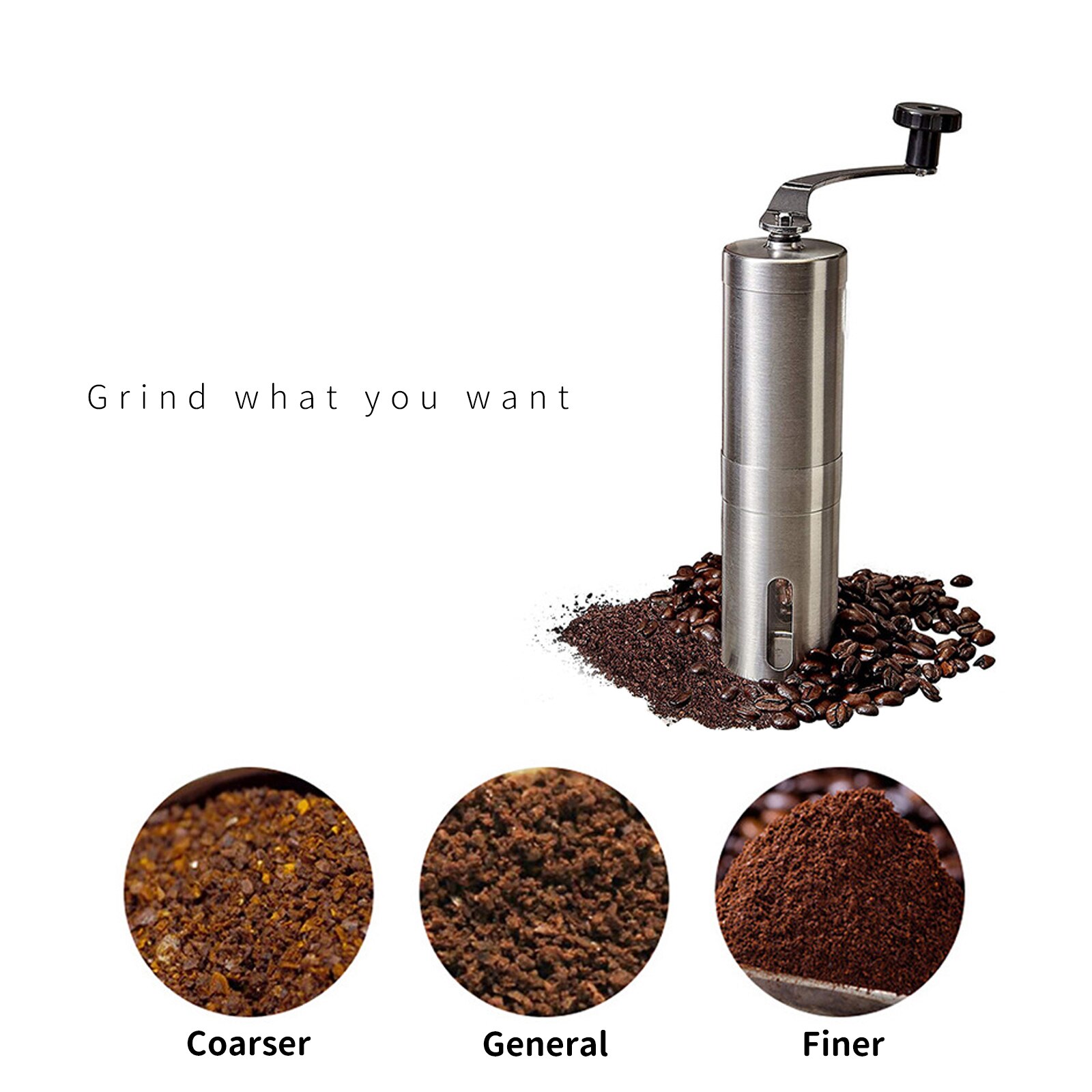 Verstelbare 304 Rvs Koffiemolen Handleiding Keramische Koffieboon Molen Met Rubber Loop Ring Makkelijk Schoon Keuken Gereedschap