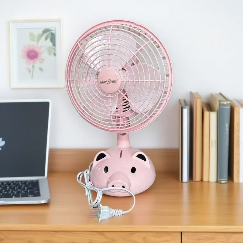 Mini liten vifte plug-in ristende hode meishier skrivebord stille student sovesal soverom kontor nattbordsvifte rosa søt vifte: Gul