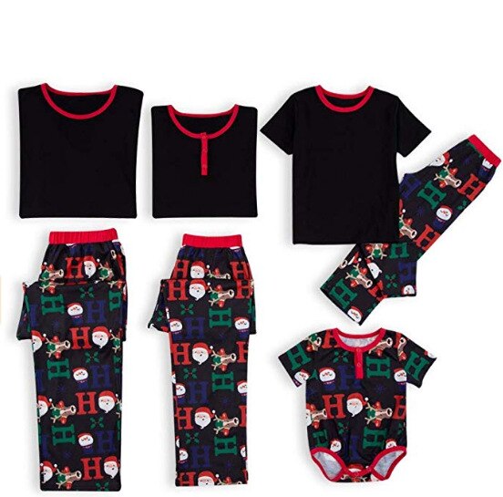 Ensembles de pyjamas assortis pour la famille, pyjamas de noël, tenue de nuit, imprimés de dessins animés, vêtements assortis, mère, père et enfant: Kid-140