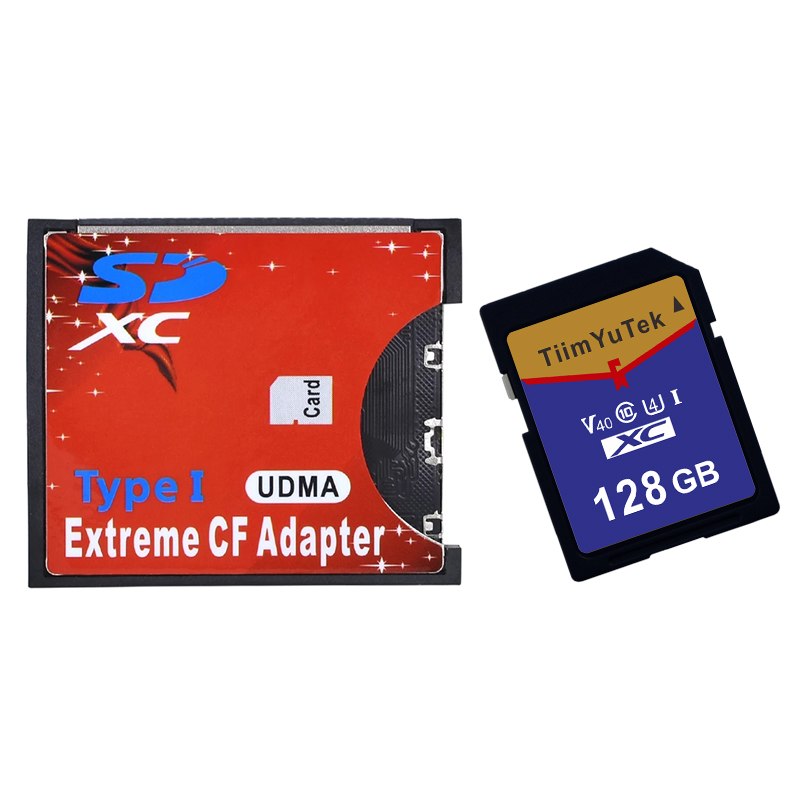 SD to CF Card Adapter SDHC SDXC to Standard Compact Flash Type I Card Converter UDMA Card Reader With SD Card 16GB-128GB