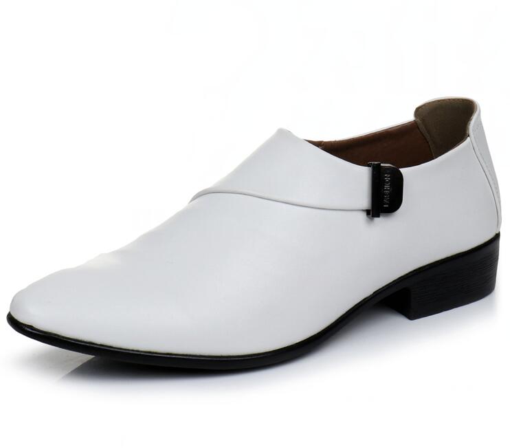 VIVODSICCO Business White Men Dress Shoes Style Man Leather Shoes Social Sapato Male Oxfords Flats Wedding Shoe: 9.5