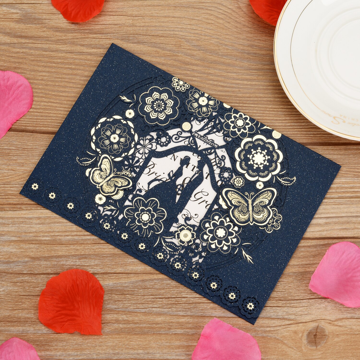 10pcs Wedding Invitations Card Hollow Bride and Groom Invitation Cards Greeting Cards Invitation Holders for Wedding Anniversary