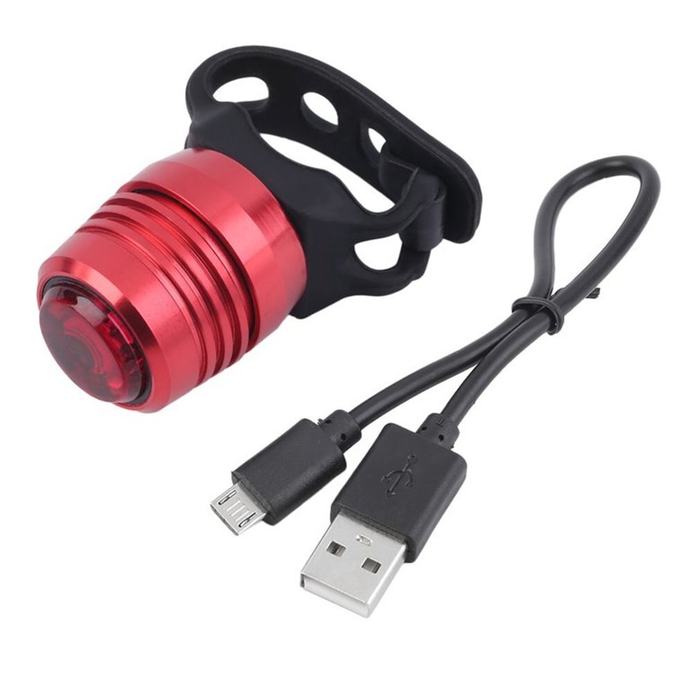 USB Rechargeable 3-Mode Bike Tail Lamp Bike Bicycle Tail Rear Warning Red Light Lamp Aluminum alloy+ Silicone