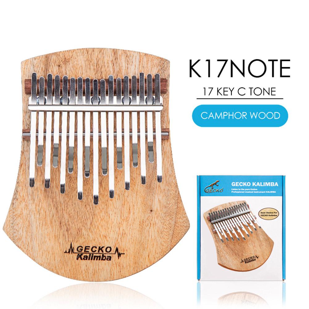 GECKO 17 Key Kalimba Thumb Piano Finger Percussion Music Camphor Wood Musical Instrument Mbira Likembe Sanza: Default Title