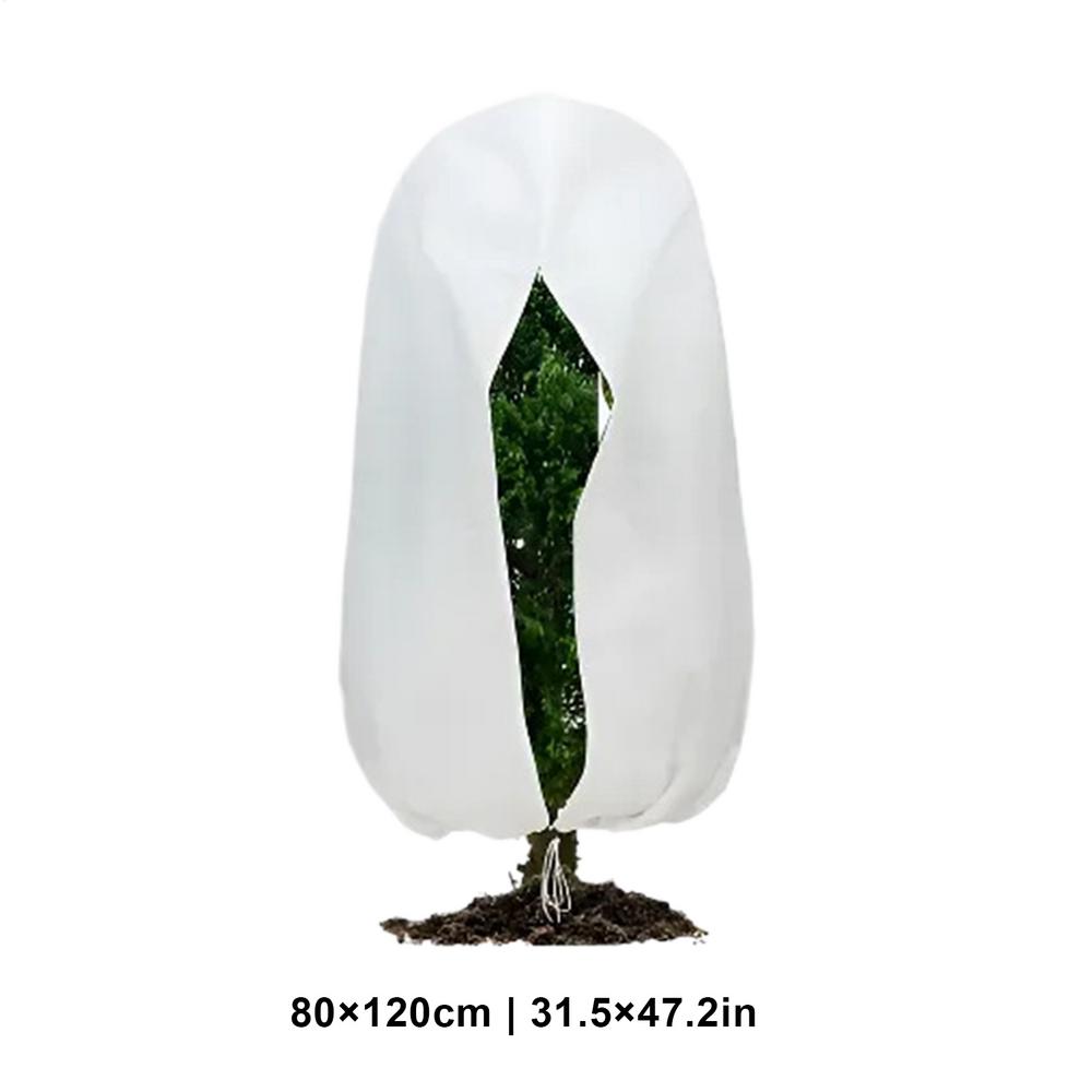 Winterplantbeschermingstas met ritssluiting Koude warme hoes Trekkoord tegen koude planten Antivrieszak Vegetatie Antivrieszak: WIT