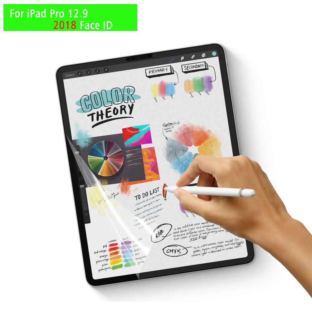 Ywvak Papier-achtige Screen Protector Film Matte Pet Anti Glare Schilderen Voor Apple Ipad Mini 5 9.7 10.2 10.5 pro11 12.9 Inch: Face ID Pro 12.9