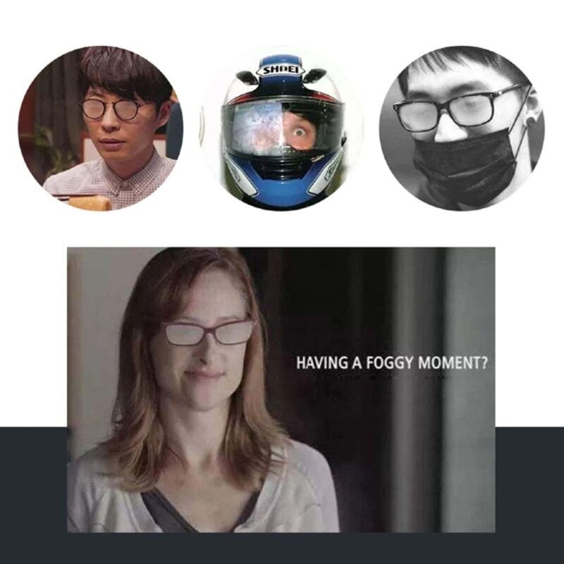 5Pcs Herbruikbare Anti-Fog Doekjes Bril Bevochtigd Antifog Lens Doek Defogger Lenzenvloeistof Veeg Voorkomen Beslaan Voor bril