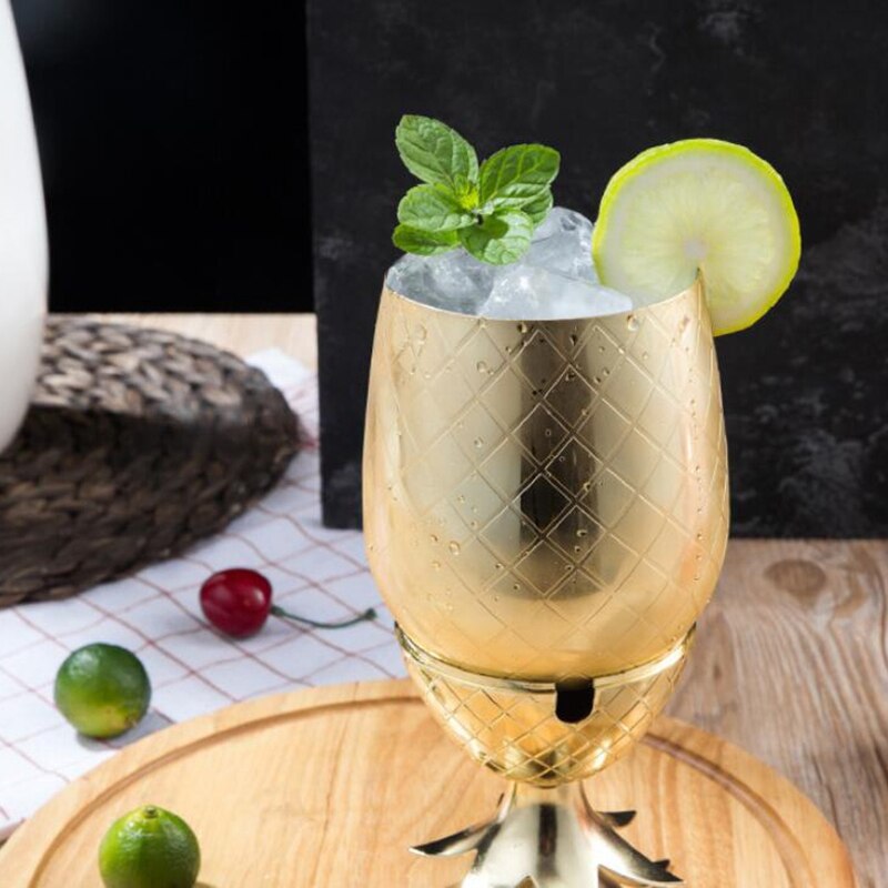 550Ml Pineapple Cup Copper Cup Metal Cup Stainless Steel Beer Mug Coffee Cup