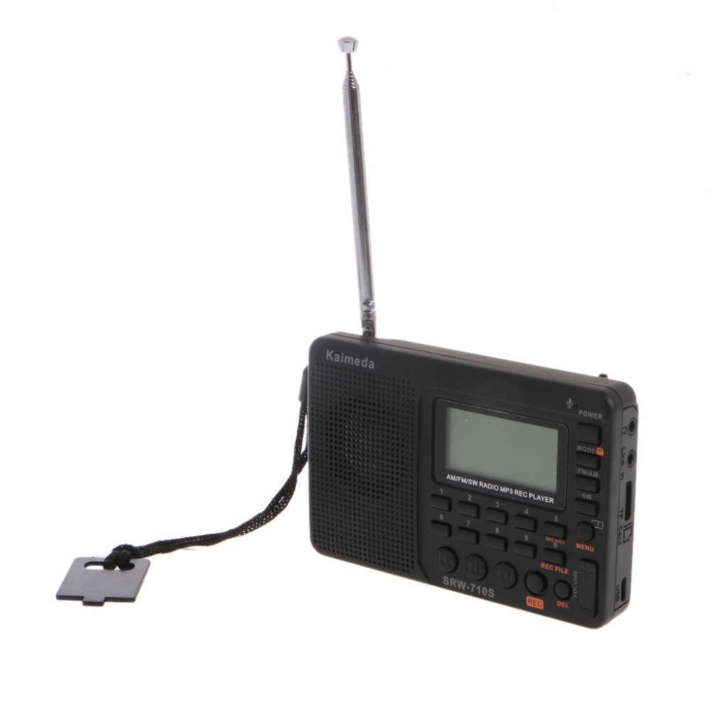 Digital Tuning LCD Receiver TF MP3 REC Player Portable AM FM SW Full Band Radio