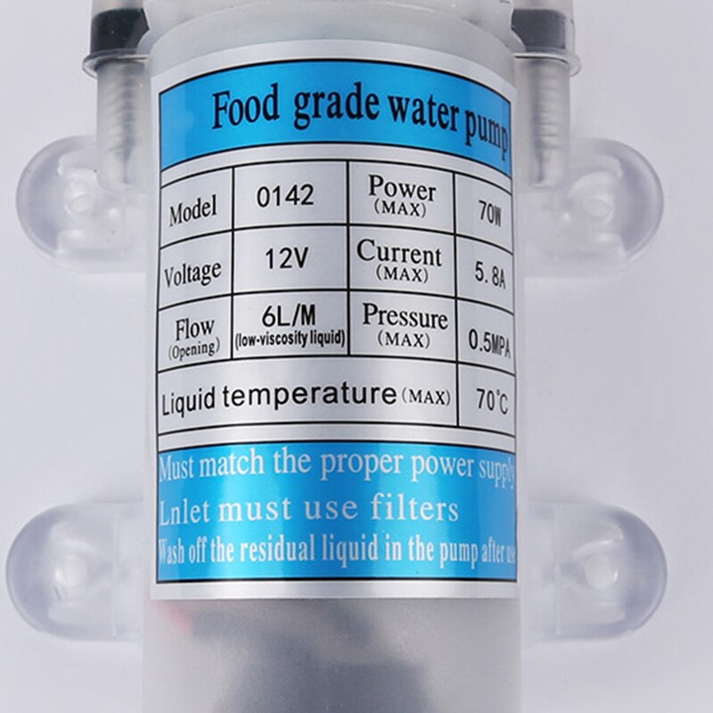 Dc 12V 70W Food Grade Self-Priming Diaphragm Water Pump with Switch Diaphragm Water Pump 6L/Min Self-Priming Booster Pump