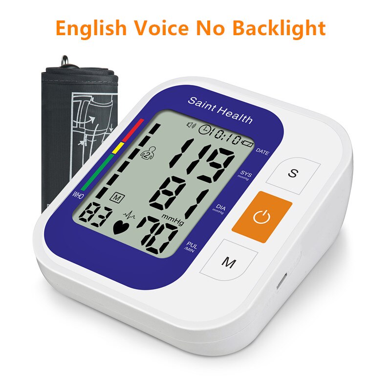 Engels Voice Digitale Arm Bloeddrukmeter Automatische Draagbare Bloeddrukmeter Hartslag Machine Bloeddrukmeter