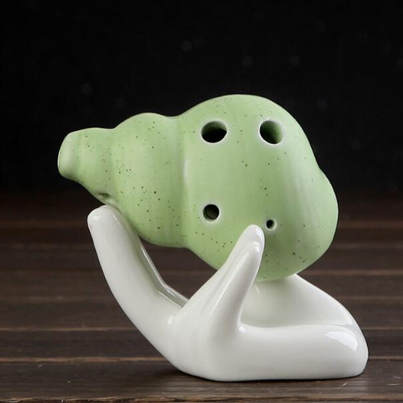 6 hullers ocarina tegneseriestil mini keramisk fløjte 5 farver håndlavet farve glasur ocarina musikinstrument alt ocarina