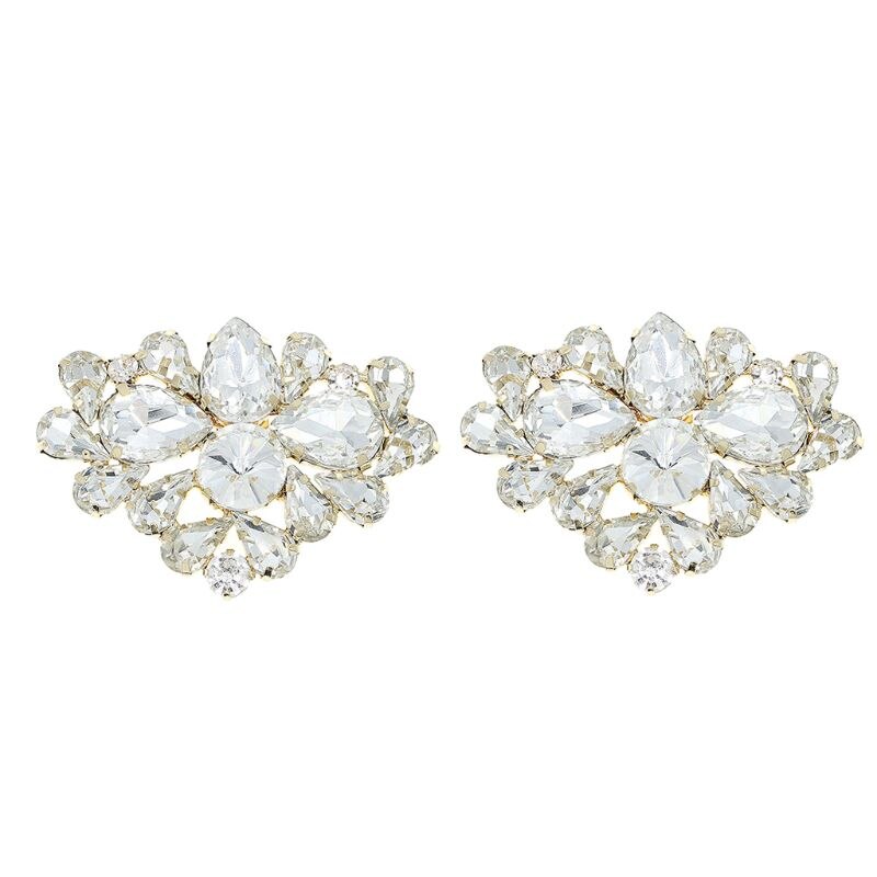 Broches de cristal para zapatos, 1 par, adornos removibles para zapatos, hebillas brillantes J2HD: 19