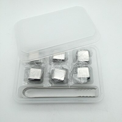 Kamienie Whisky kostki lodu ze stali nierdzewnej 4/6/8 szt. wielokrotnego użytku kamienie chłodzące robić whisky wino robić chłodzenia piwa szampana Wort bar: 6 Pecs z Tongs