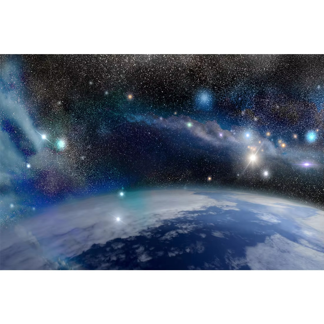 Round Moon Planet Landscape 2000 PCS Jigsaw Puzzles Challenging Family Activity Game for Gameroom Bedroom Decoration: SKY BLUE