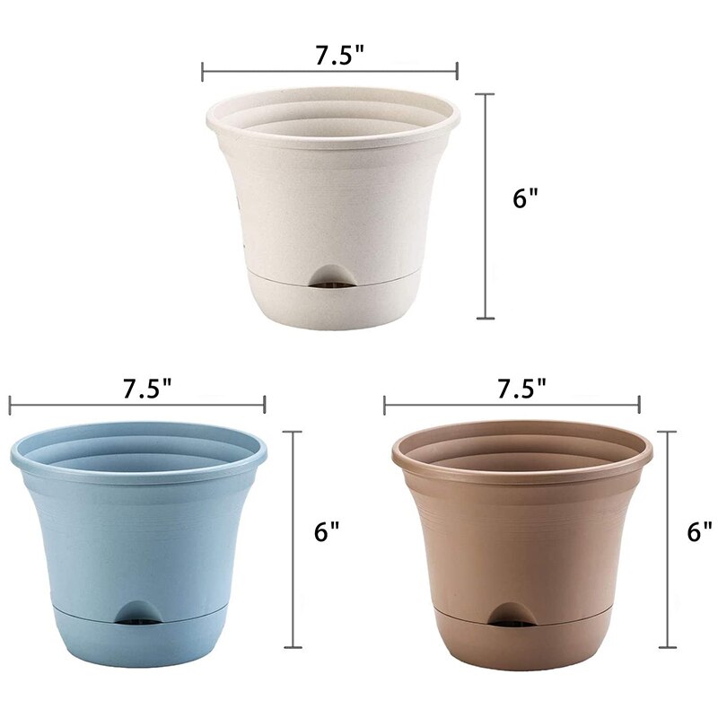 7.5 Inch with Tray, 4 Automatic Watering Flower Pots for Plant Growth
