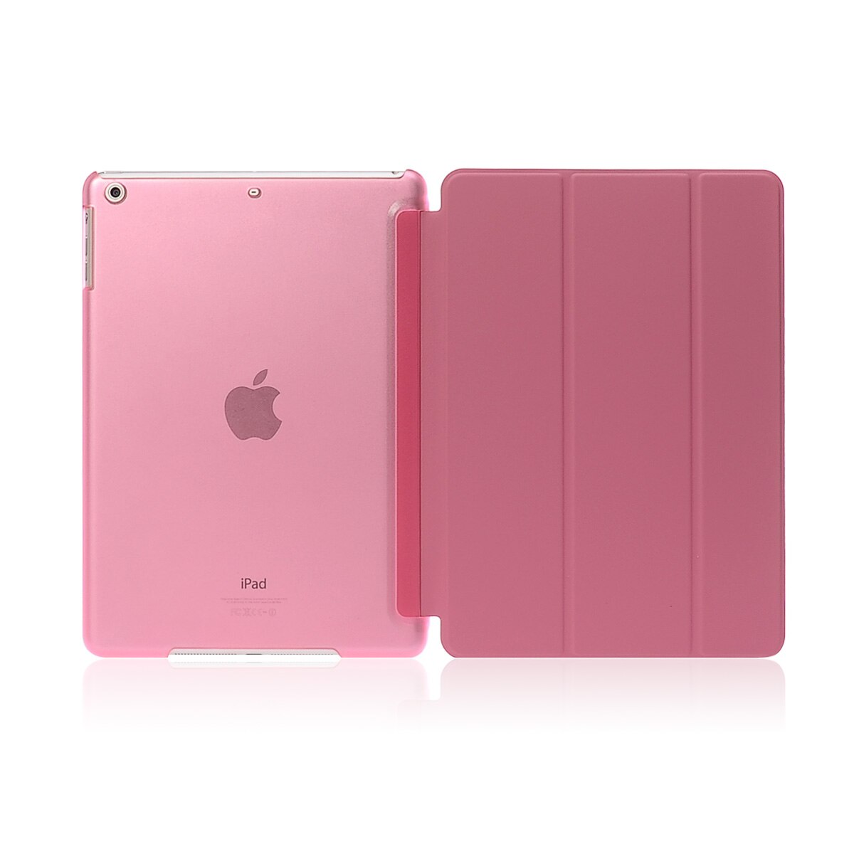 Luxury Tablet Shockproof Smart PU Leather Stand Slim Case Cover for Apple IPad Air 1 Coque for I Pad 5 6th Generation 9.7 Inch: Pink