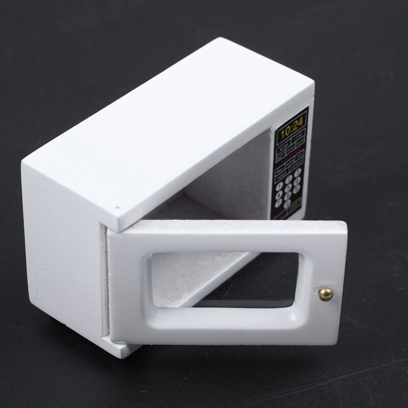 Forno a microonde 1: 12 Bilancia in miniatura per la casa di bambola (bianco)