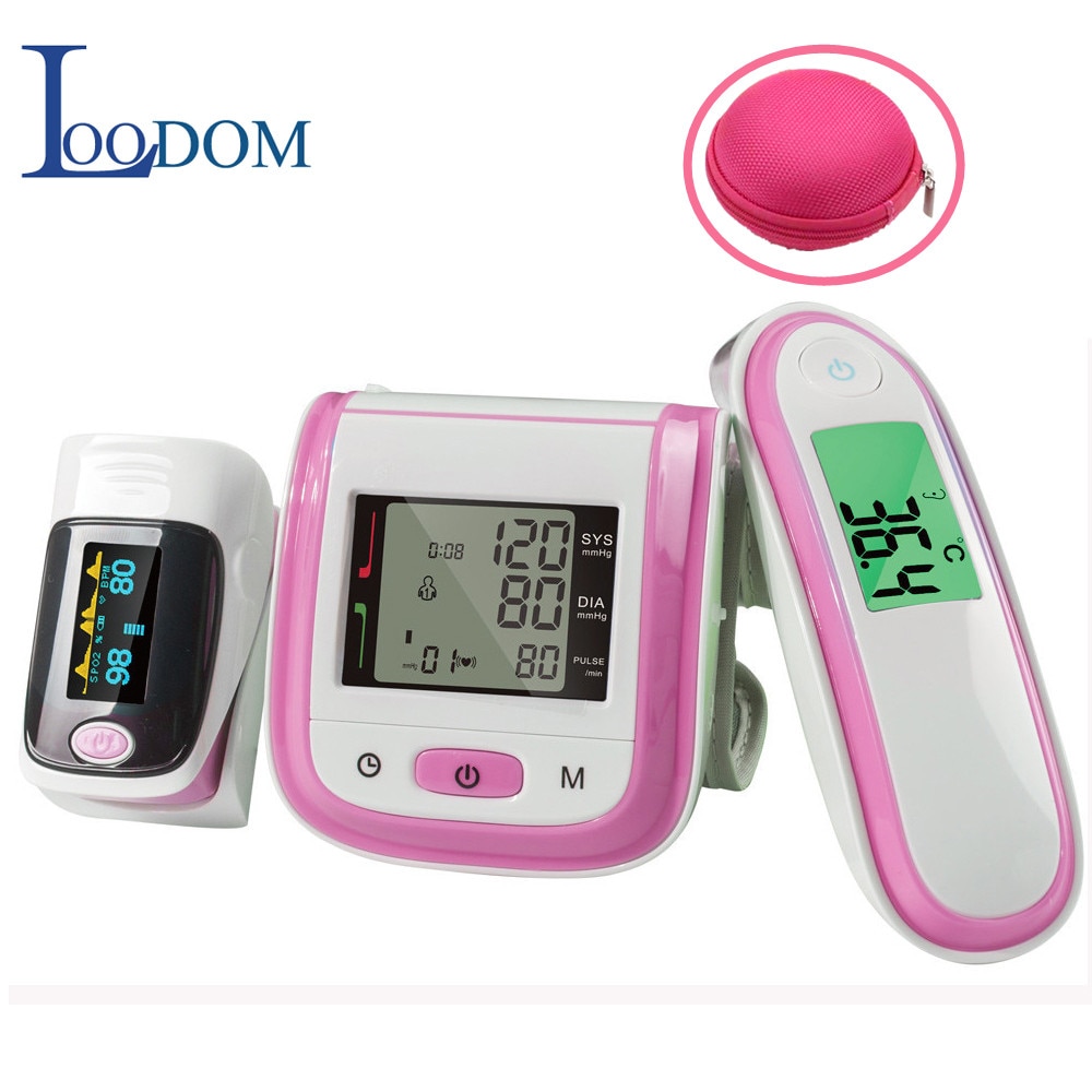 Loodom OLED Pulsoximeter Baby Thermometer Handgelenk Blutdruck Monitor Thermometr Oximetro De Dedo Bloodpressuretest