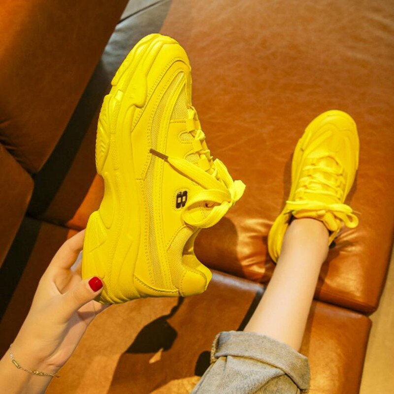 Chunky sneakers kvinnor vulkanisera skor ljus godis färg fritidsskor kvinna sneakers kvinnor lägenheter platå dam skor