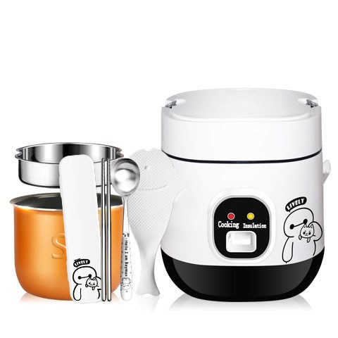 Mini olla eléctrica portátil para calentar arroz, vaporera para comida, olla multifunción para cocinar comida, fiambrera para 1-2 personas
