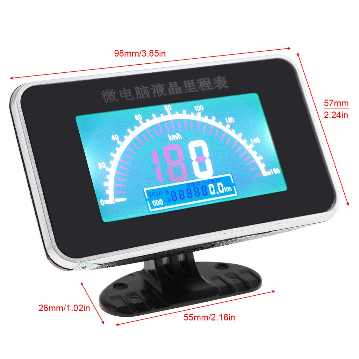 12v 24v bil speedometer universal lcd digital anti-shake speedometer auto instrument til bil / køretøjer / motorcykel