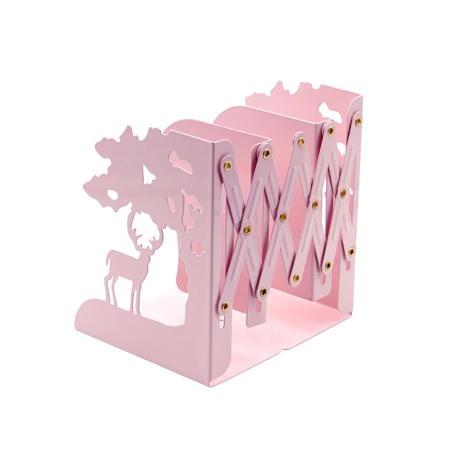 Biblioteca casa ufficio fermalibri regolabile per libri fermalibri supporto per libri solido organizzatore da tavolo regalo antiscivolo: Colore rosa