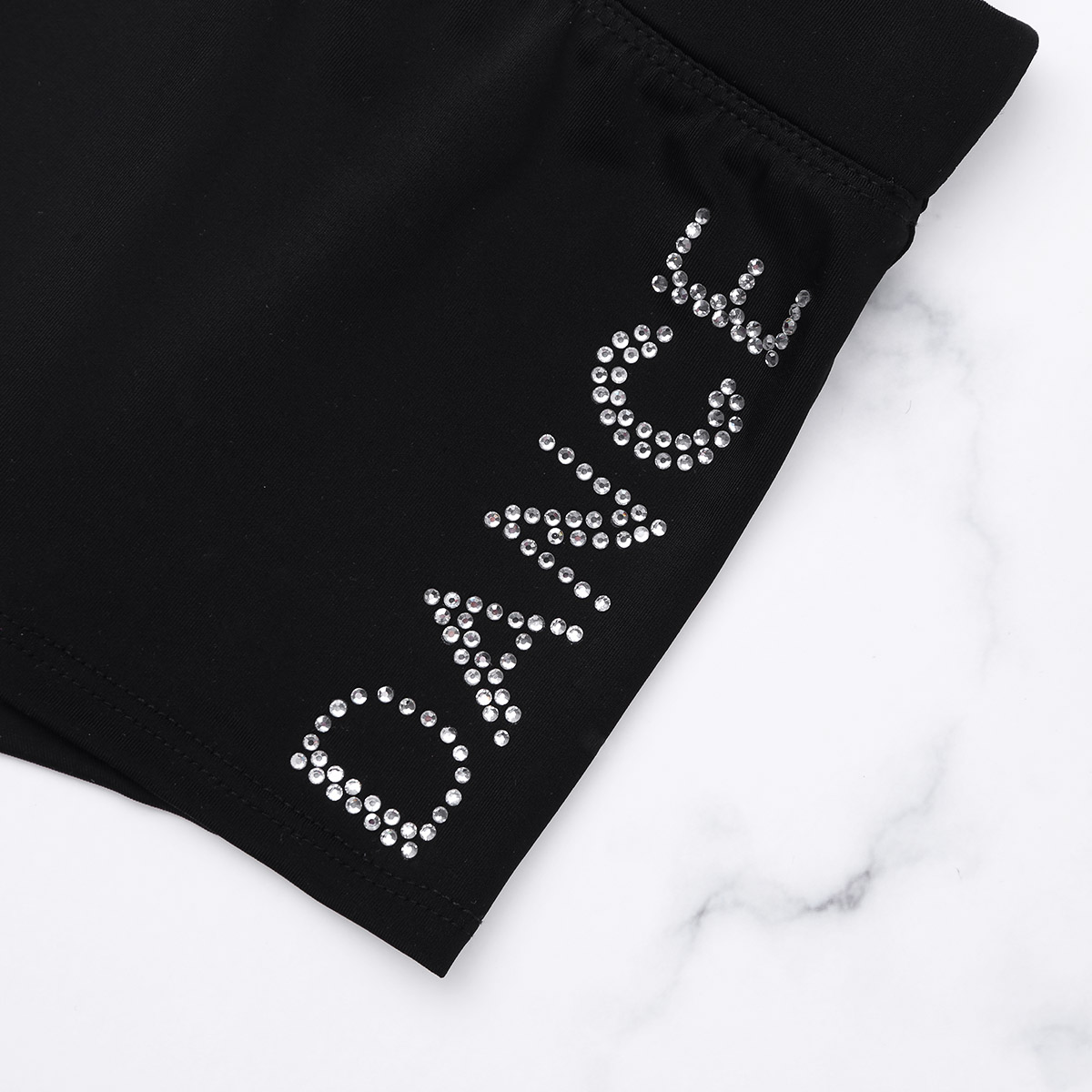 Tiaobug tytöt musta lyhythihainen tankini crop top shortsit setti lasten baletti tanssi urheilu kuntoilu voimistelu puvut lasten tanssivaatteet