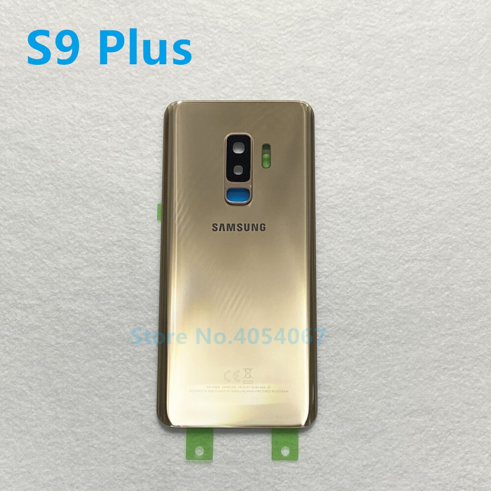 For Samsung Galaxy S9 Plus G965 S9 G960 Battery Back Cover Door Housing Replacement Repair Parts + ear Camera Glass Lens Frame: S9 Plus Golden