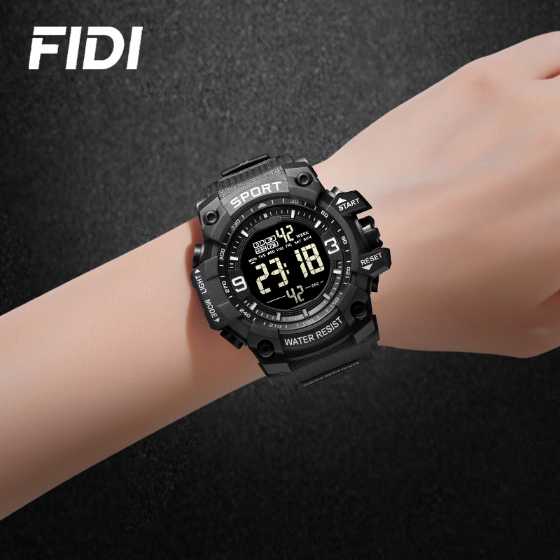 AANKOMST SPORTHORLOGES VOOR HEREN Buitensporten Waterdicht LED Elektronisch Horloge Rubber Student Digitale Multifunctionele