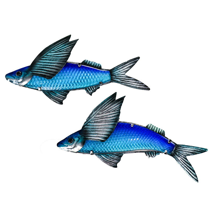 Statue murale de poisson en verre en métal, décoration pour la maison ou le Jardin, Sculpture Miniature d'extérieur pour Jardin, statue murale