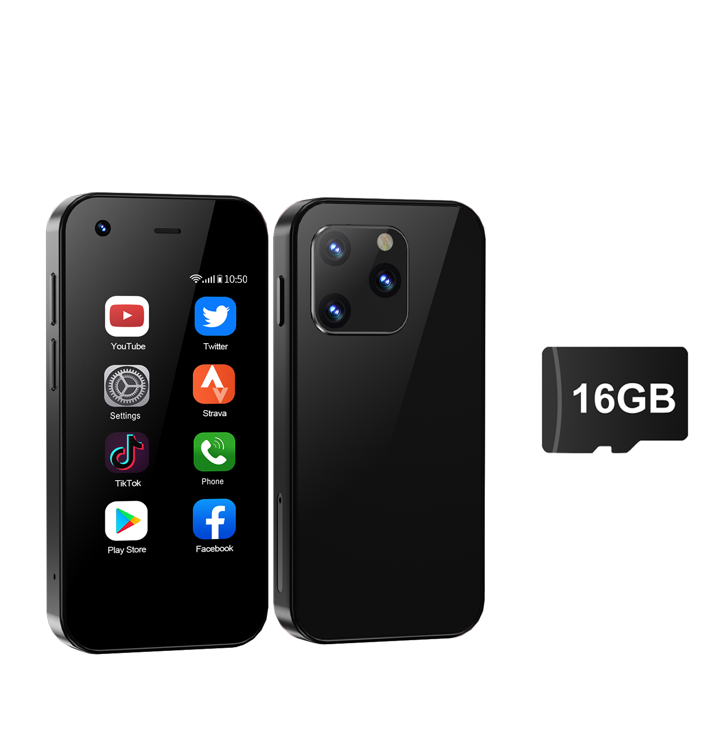 SERVO Mini-Smartphone König5000 Android 9.0 3G Netzwerk 2 SIM 2 GB 16 GB WiFi Hotspot abspielen Geschäft Chrom HD-Kamera Kleine Telefone: Grau