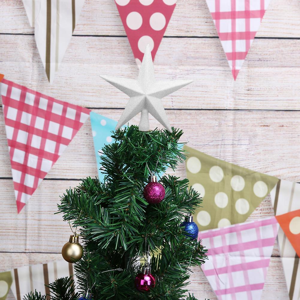 20cm hvid stjerne juletræ toppers år plast harpiks ornament hjem glædelig jul festival dekorative tilbehør