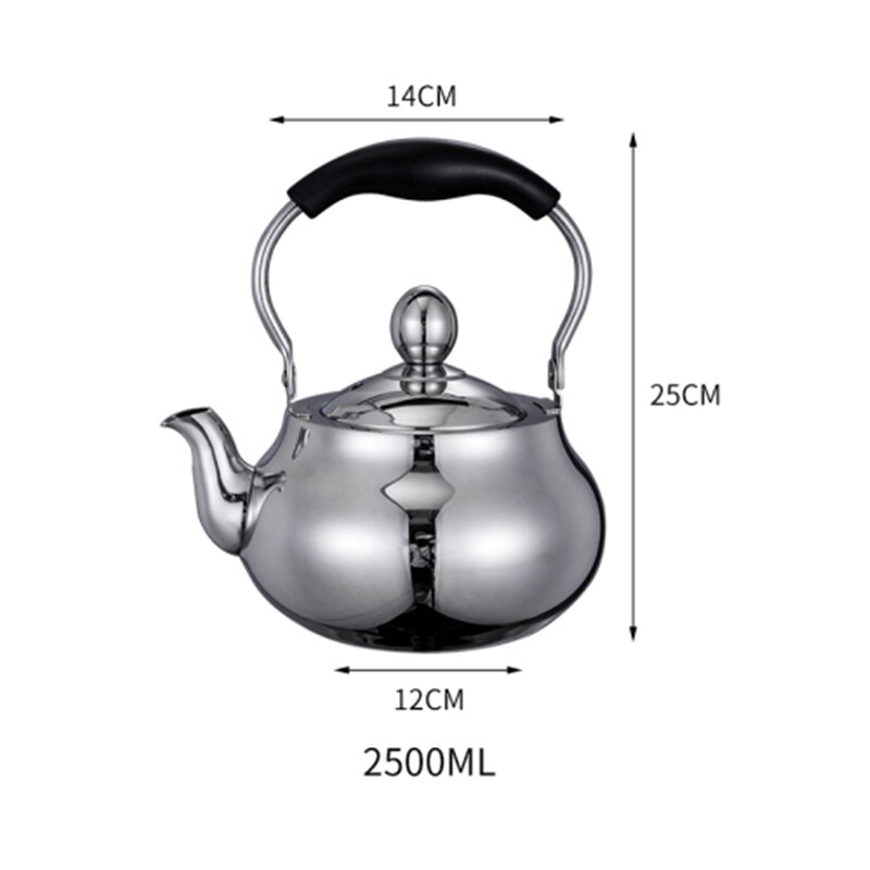 Stainless steel teapot thickened with kungfu tea small teapot brewing flower tea pot with filter screen Tea making teapot family: 2.5L